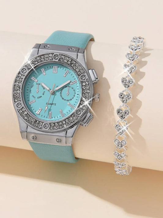 2pcs Luxury Fashion Watch & Bracelet - Madmozale -