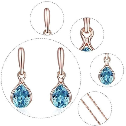 3pcs/set drop necklace earrings - Madmozale -