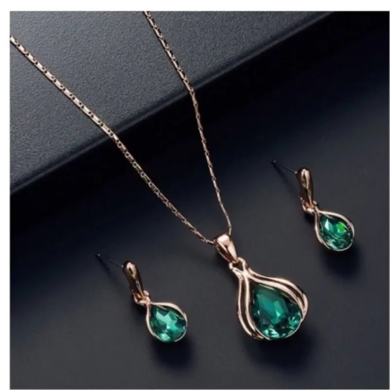 3pcs/set drop necklace earrings - Madmozale -