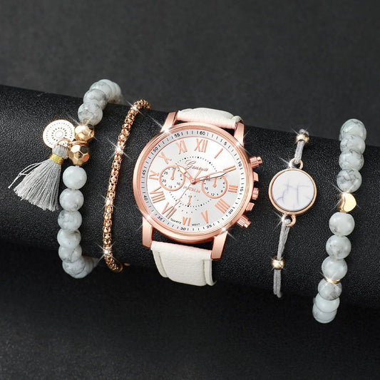 5PCS/Set Watches & Beads Bracelets - Madmozale -