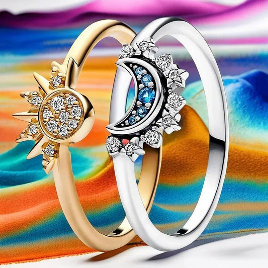 Celestial Harmony: Moon & Sun Ring - Madmozale -