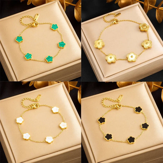 Five Leaf Flower Jewelry Set - Madmozale -